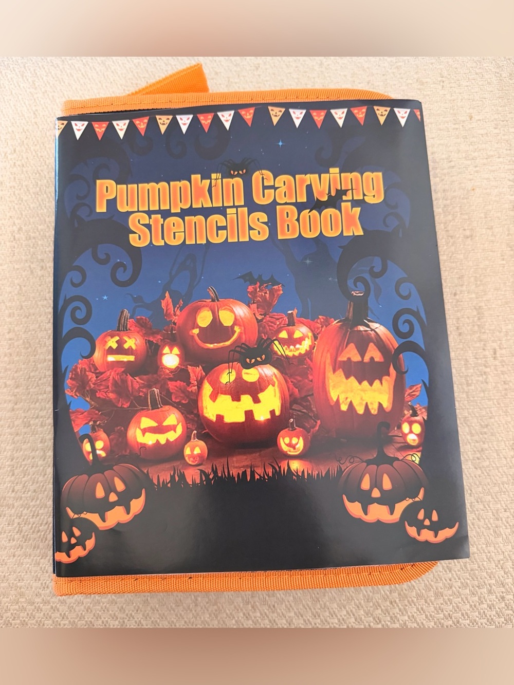 Pumpkin Carving Stencils Book - Orange Halloween Stencil Kit
